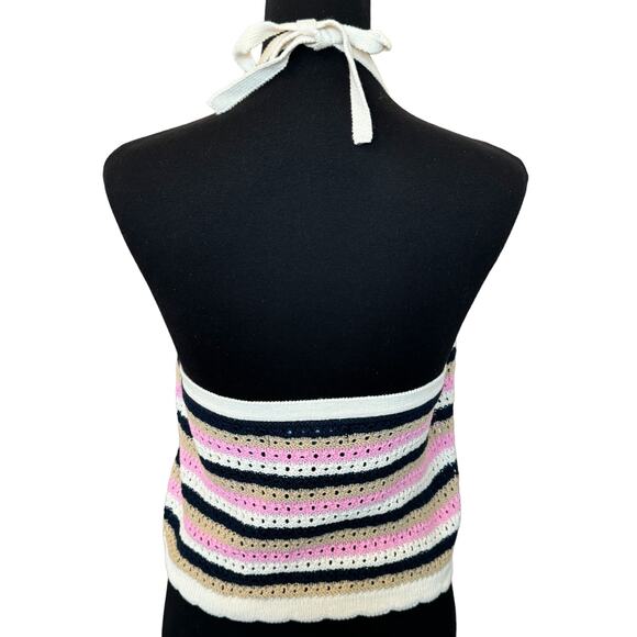 New ~ VERO MODA ~ Shaji Stripe Cotton Blend Knit Halter Top Size XL FALL - Picture 4 of 11